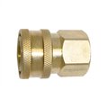 Interstate Pneumatics 3/8 Inch Straight Through Brass Coupler x 3/8 Inch Female NPT (no valve), PK 50 CNV660B-50K